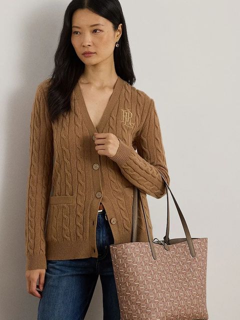 Lauren Ralph Lauren torebka dwustronna kolor brązowy 431795329