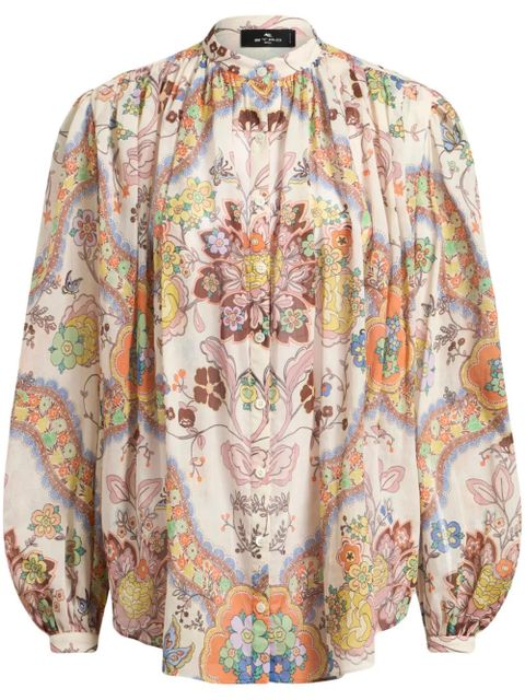 ETRO cotton pleated shirt - Neutrals - zdjęcie produktu nr 1