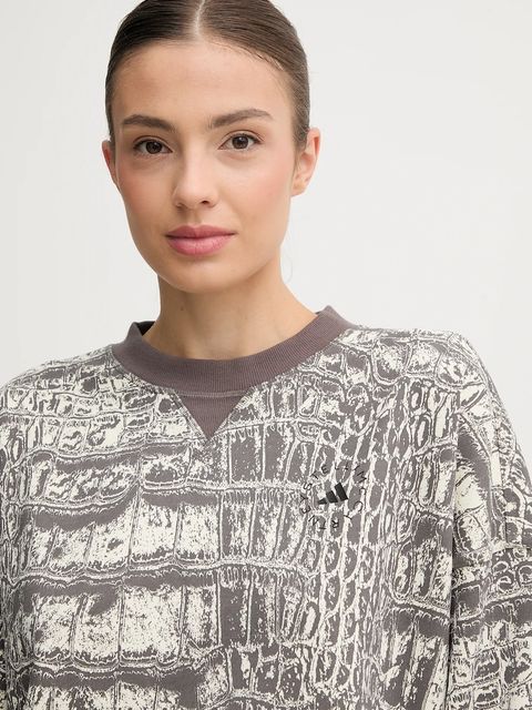 adidas by Stella McCartney bluza bawełniana damska kolor beżowy wzorzysta JW4648