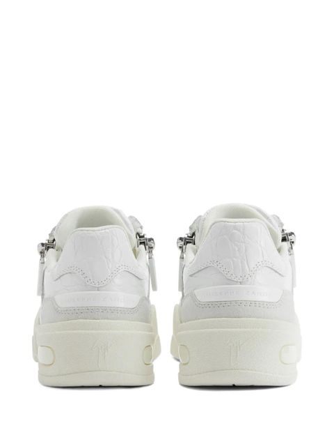 Giuseppe Zanotti Gz-ghost crocodile print side zips sneakers - White