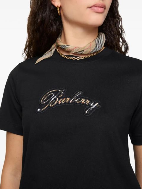Burberry cursive logo cotton t-shirt - Black