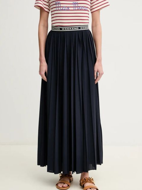 Weekend Max Mara spódnica kolor granatowy maxi rozkloszowana 2515771031600