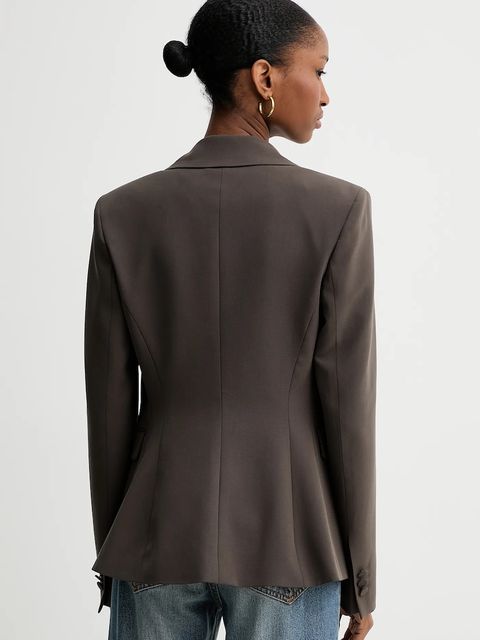 Blugirl Blumarine marynarka i bluzka kolor brązowy jednorzędowa gładka RF5285.T5771