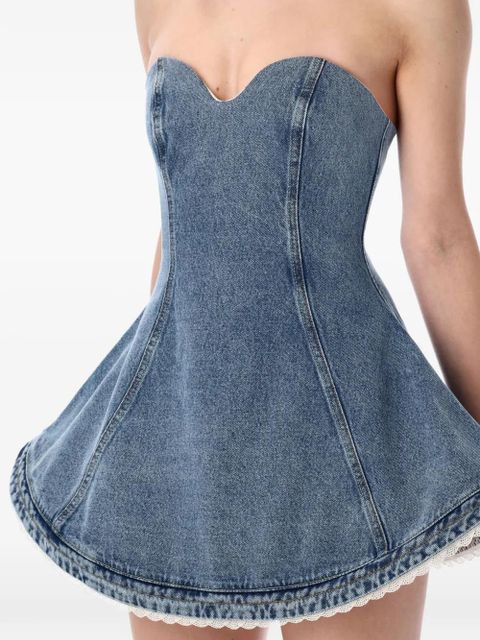 Magda Butrym bustier lace-trim dress - Blue