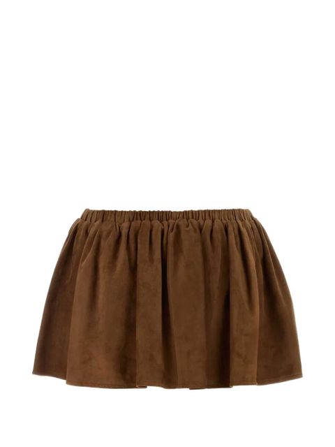 Miu Miu camel suede mini skirt - Brown - zdjęcie produktu nr 2