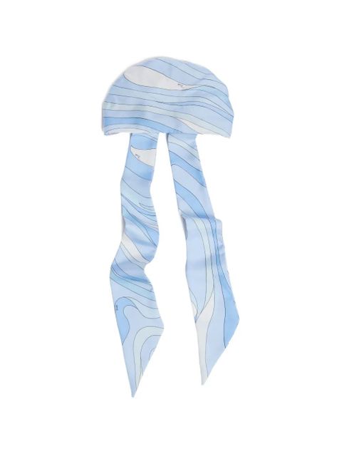 PUCCI Marmo-print silk bandana hat - Blue - zdjęcie produktu nr 1
