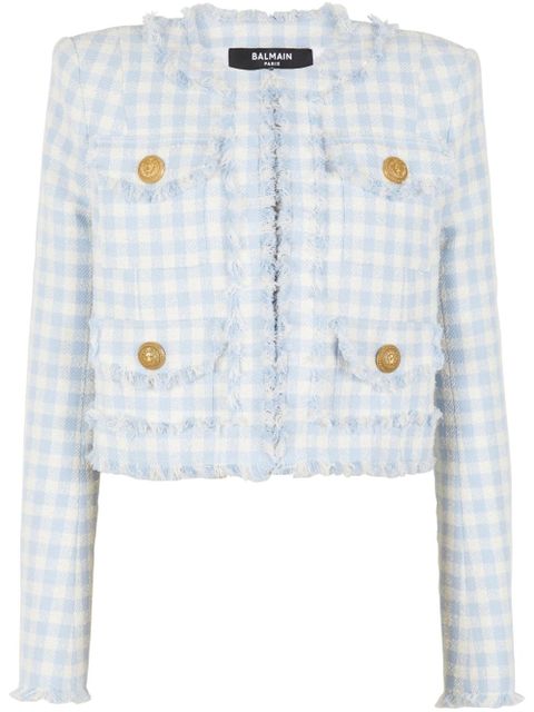 Balmain gingham tweed jacket - Blue - zdjęcie produktu nr 1