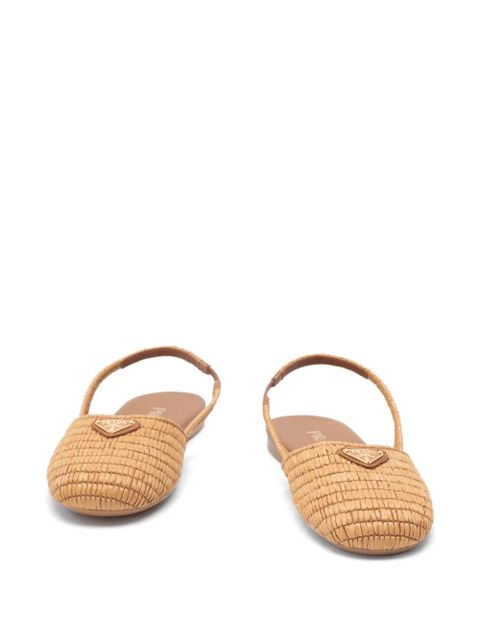 Prada triangle-logo ballet flats - Neutrals - zdjęcie produktu nr 1