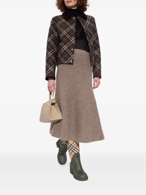 Burberry ribbed-knit flared skirt - Neutrals