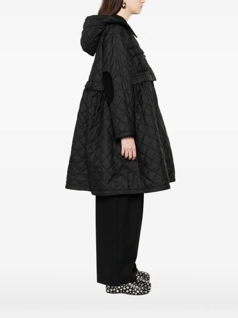 Barbour x Ganni quilted hooded coat - Black