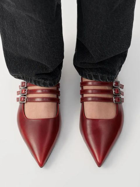 Vagabond Shoemakers baleriny skórzane HERMINE kolor czerwony 5833-218-47