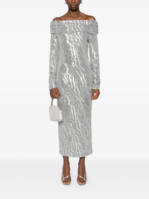 ROTATE BIRGER CHRISTENSEN sequinned midi dress - Grey