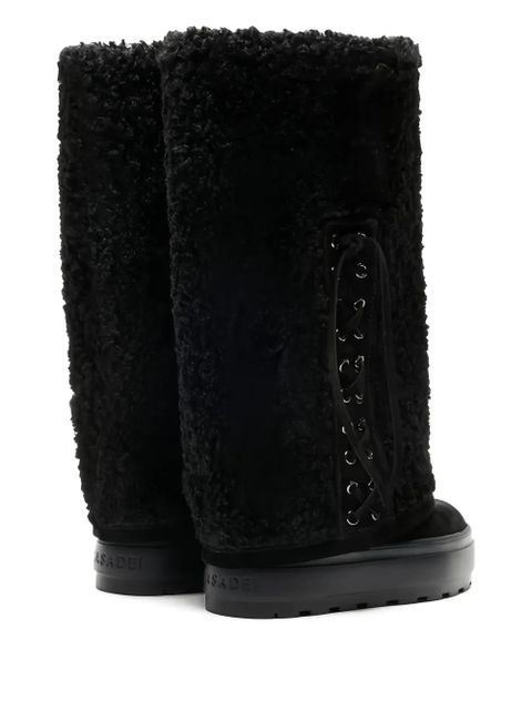 Casadei lace-up platform boots - Black