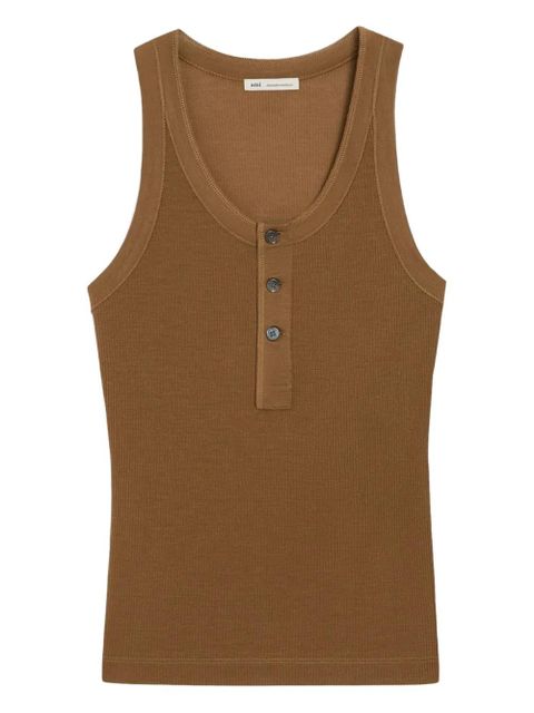 AMI Paris buttoned placket tank top - Brown - zdjęcie produktu nr 1