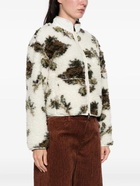 Moncler zip-up shearling-effect jacket - Neutrals