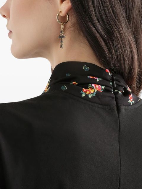 Dolce & Gabbana floral-scarf T-shirt - Black