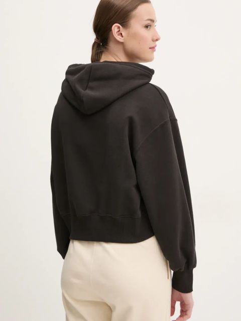 Puma bluza damska kolor czarny z kapturem z aplikacją 632338