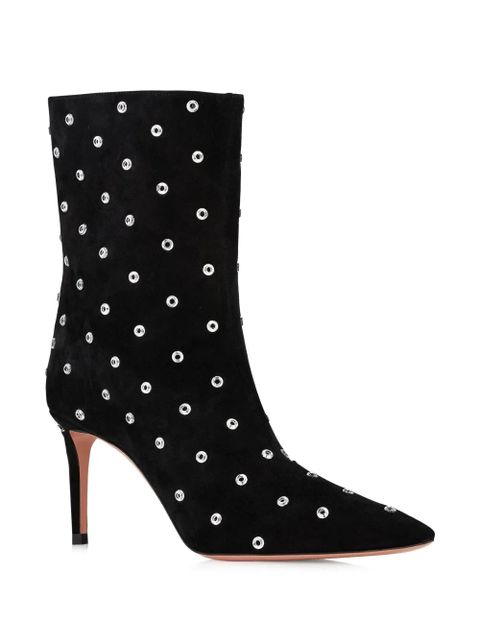 Aquazzura 75mm Matignon Crystal boots - Black - zdjęcie produktu nr 2