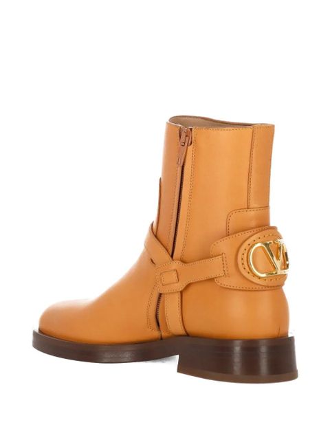 Valentino Garavani buckle-strap leather boots - Brown - zdjęcie produktu nr 2