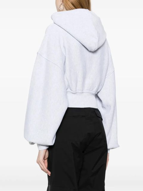 Alexander Wang zip-up cropped hoodie - Grey
