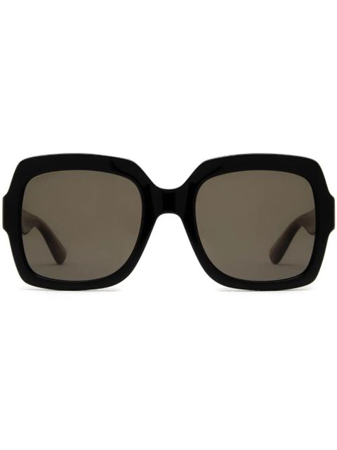 Gucci Eyewear Web-stripe square-frame sunglasses - Black - zdjęcie produktu nr 1