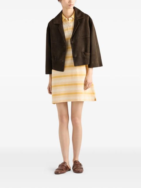 Prada Cropped suede jacket - Brown - zdjęcie produktu nr 2