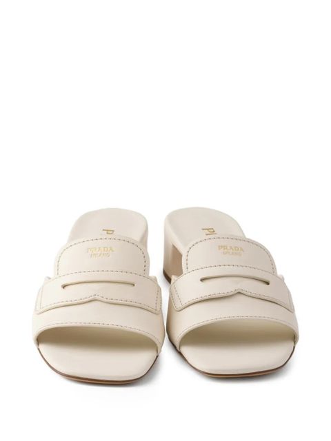 Prada leather sandals - Neutrals