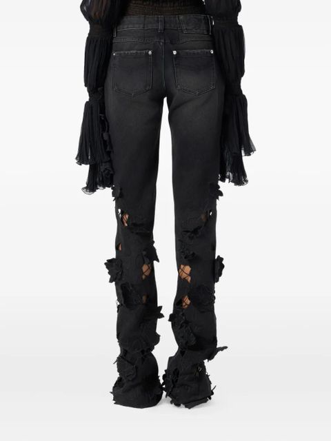 Blumarine floral-embelished jeans - Black