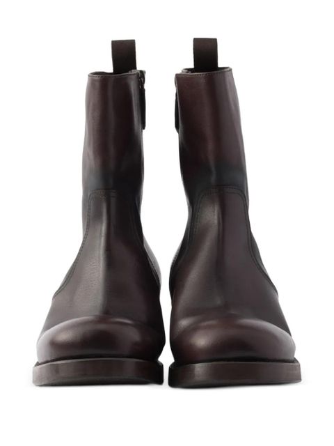 Prada 40mm pull-tab zip boots - Brown