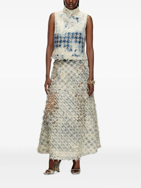 Diesel denim houndstooth vest - White - zdjęcie produktu nr 2