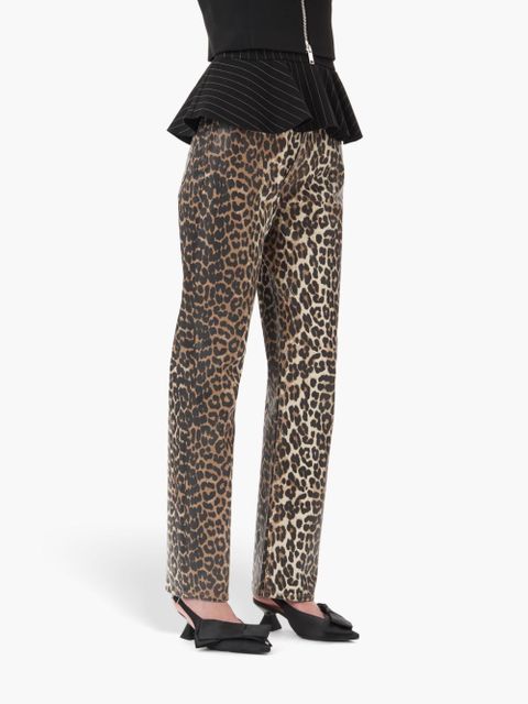 GANNI leopard-print trousers - Brown