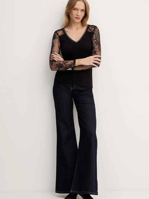 Morgan bluzka damska kolor czarny gładka TSABINE - zdjęcie produktu nr 2