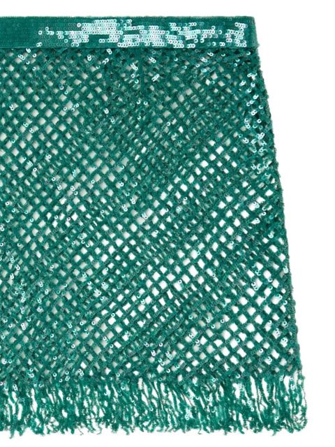 Alanui Nothing But Light fringed mini skirt - Green