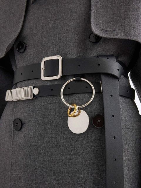 Jil Sander two-tone circular keyring - Silver