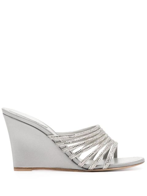 René Caovilla 90mm full-trim wedge sandals - Grey - zdjęcie produktu nr 1