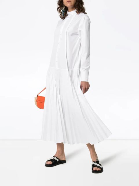 Valentino Garavani pleated cotton-blend poplin dress - White - zdjęcie produktu nr 2