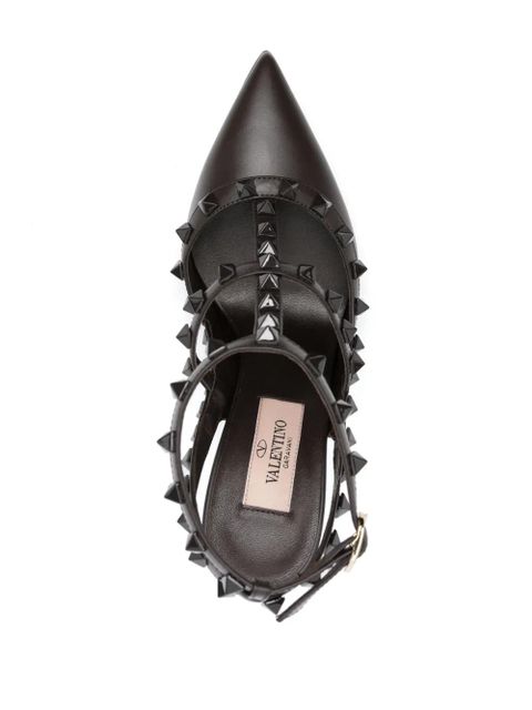 Valentino Garavani Rockstud 100mm pointed-toe pumps - Brown - zdjęcie produktu nr 2
