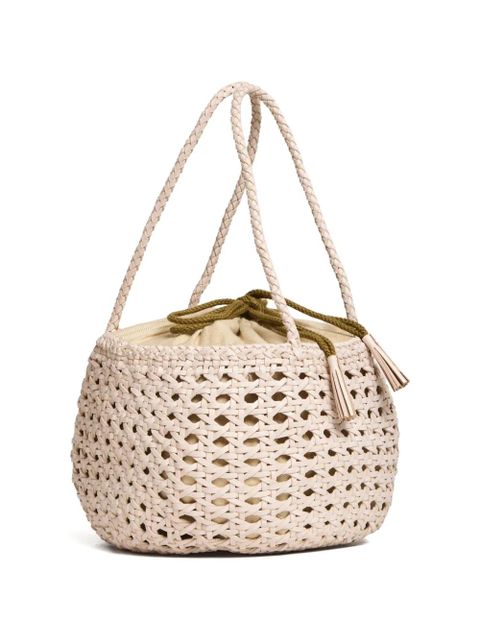 DRAGON DIFFUSION Juventus round perforated bucket bag - Neutrals
