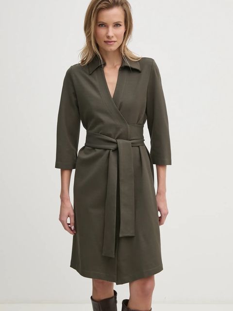 Answear.LAB sukienka kolor zielony mini rozkloszowana