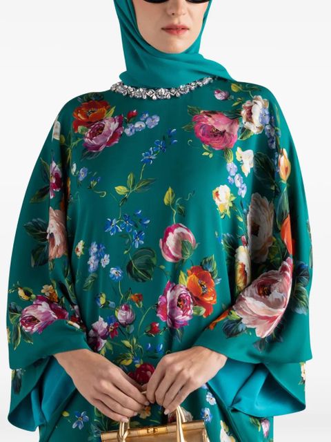 Dolce & Gabbana floral-print embellished maxi dress - Green