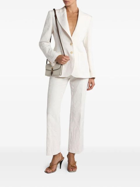 ETRO paisley foliage-motif jacquard blazer - White