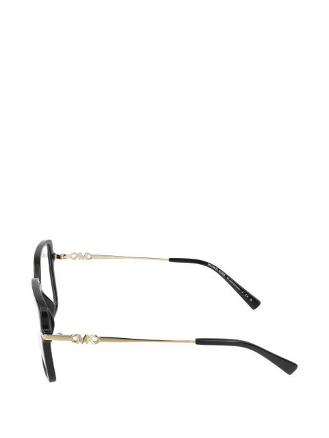 Michael Kors logo-plaque square-frame glasses - Black