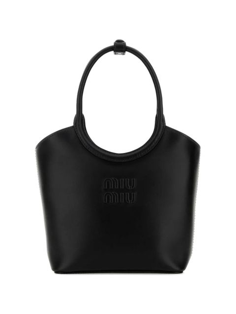 Miu Miu Ivy embossed-logo leather tote bag - Black - zdjęcie produktu nr 1