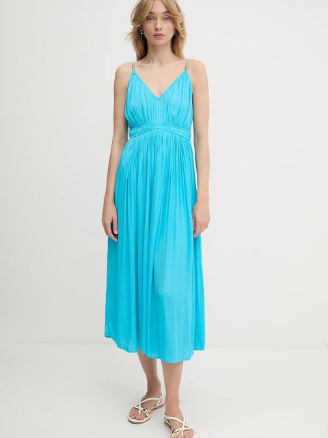 Morgan sukienka kolor turkusowy midi rozkloszowana ROIYA - zdjęcie produktu nr 1