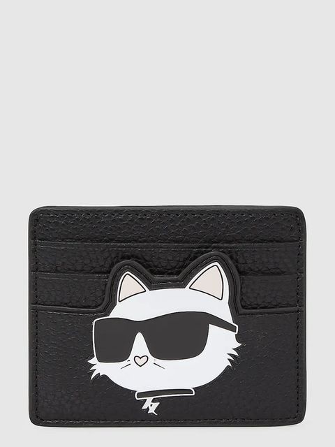 Karl Lagerfeld etui na karty IKON damski kolor czarny A4W32080 - zdjęcie produktu nr 1
