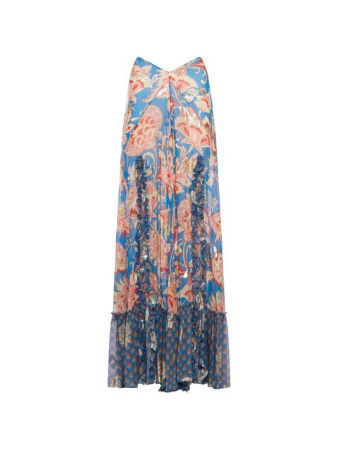 ETRO ruffled floral-print maxi skirt - Blue - zdjęcie produktu nr 2