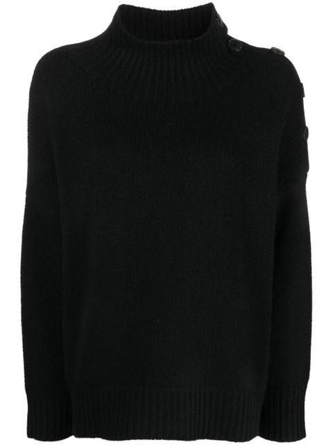 Yves Salomon button-detail knitted jumper - Black - zdjęcie produktu nr 1