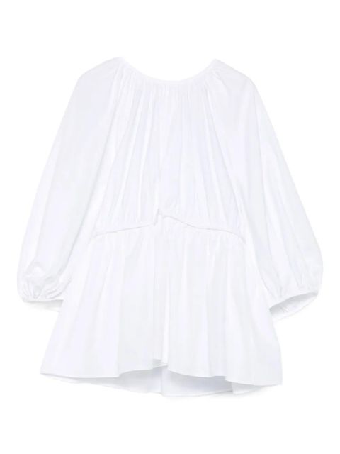 Cecilie Bahnsen gathered-waist puff-sleeve top - White - zdjęcie produktu nr 1