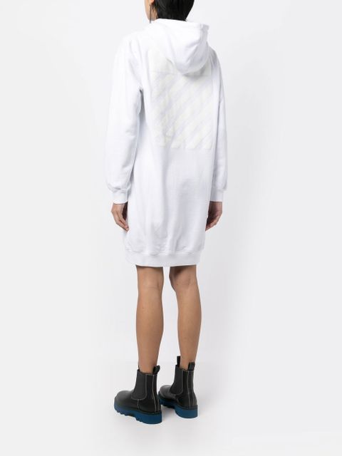 Off-White diag-print cotton hoodie dress