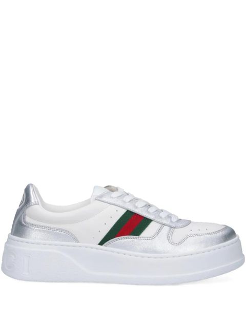 Gucci logo-lettering leather sneakers - White - zdjęcie produktu nr 1